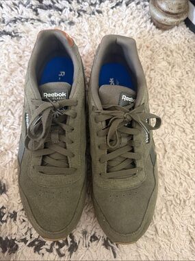 Reebok Classic Men's Olive Green Suede Sneakers